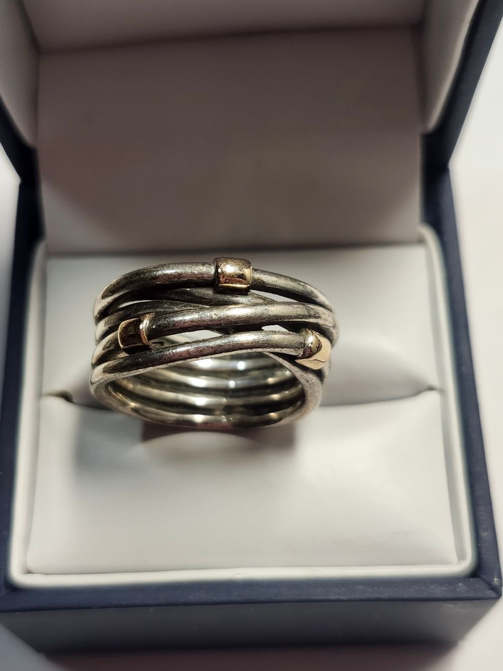 Pandora Sterling Silver And 14K Ring Size 58 Size 8.5
